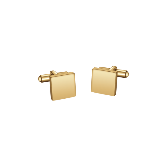 GEMELLI UOMO IN ACCIAIO  IP GOLD QUADRATO