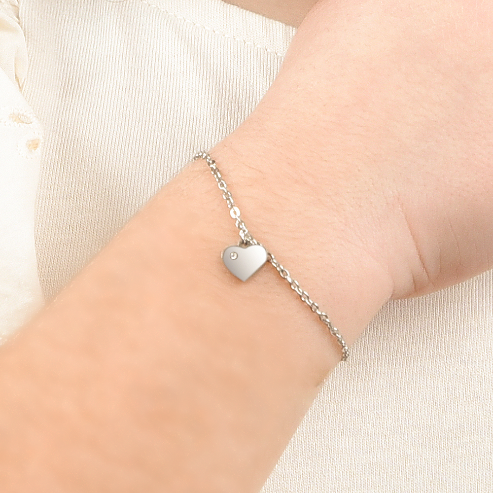 BABY BRACELET IN STEEL WITH HEART Luca Barra