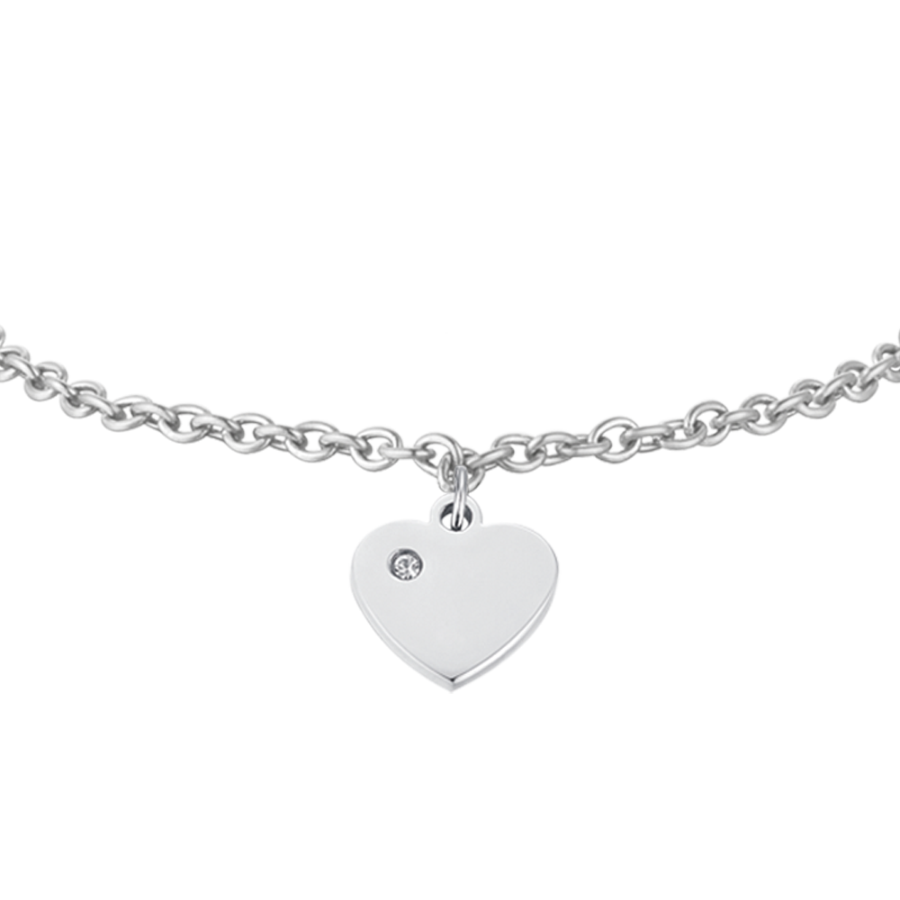 STEEL GIRL BRACELET WITH HEART