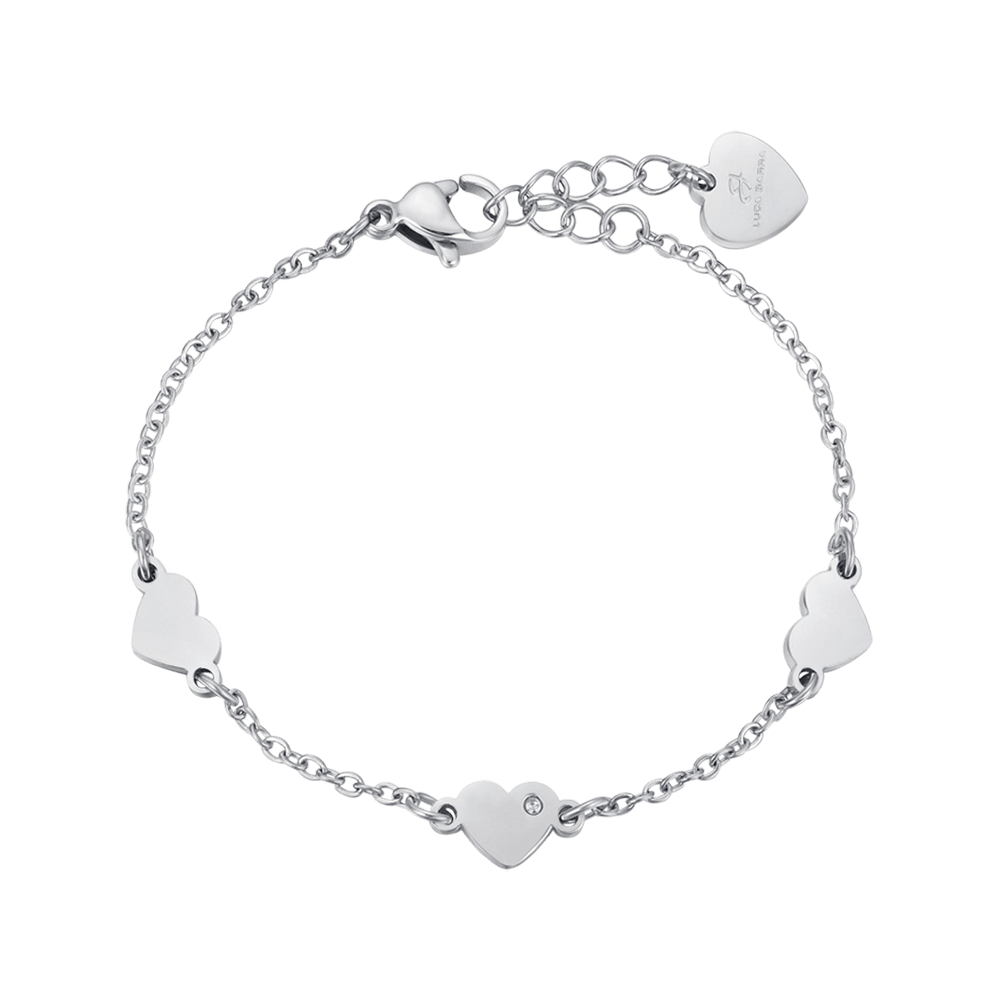 BABY BRACELET IN STEEL WITH HEARTS Luca Barra