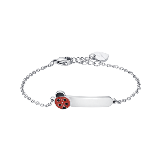 GIRL STEEL CUSTOMIZABLE BRACELET WITH LADYBUG