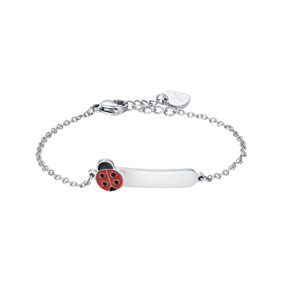 PERSONALIZABLE CHILD'S BRACELET IN STEEL WITH COCCINELLA Luca Barra