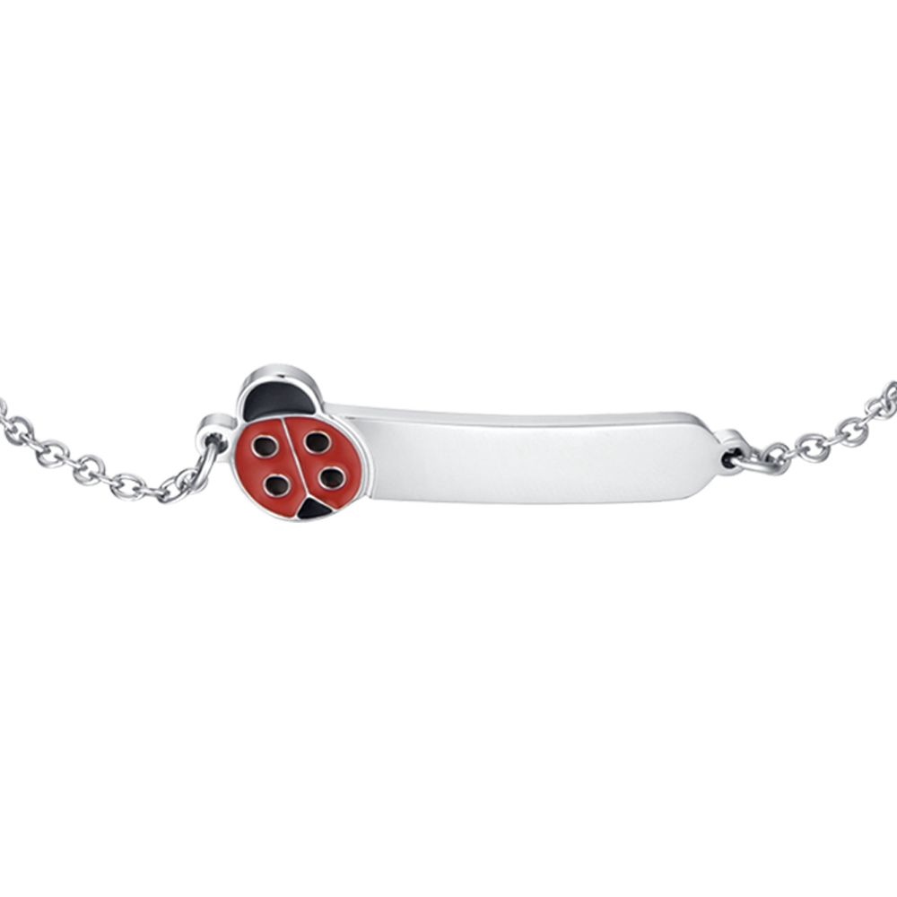 GIRL STEEL CUSTOMIZABLE BRACELET WITH LADYBUG