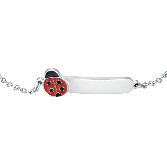GIRL STEEL CUSTOMIZABLE BRACELET WITH LADYBUG