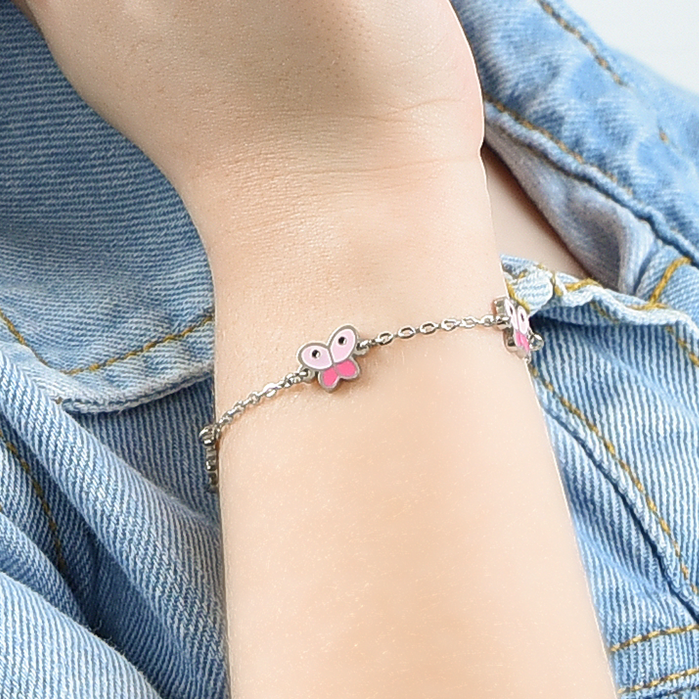 BABY BRACELET IN STEEL WITH BUTTERFLY Luca Barra