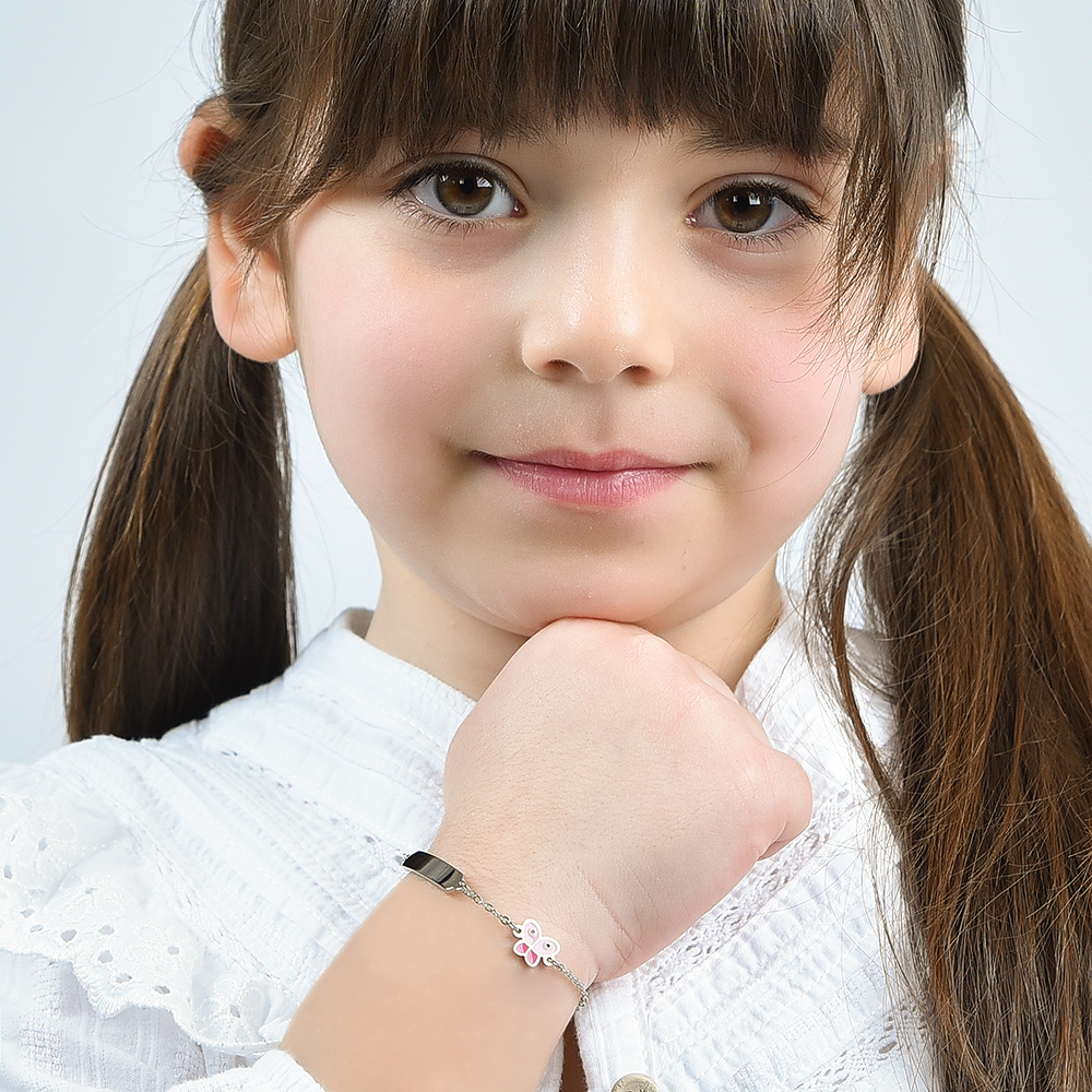 STEEL GIRL BRACELET WITH BUTTERFLY