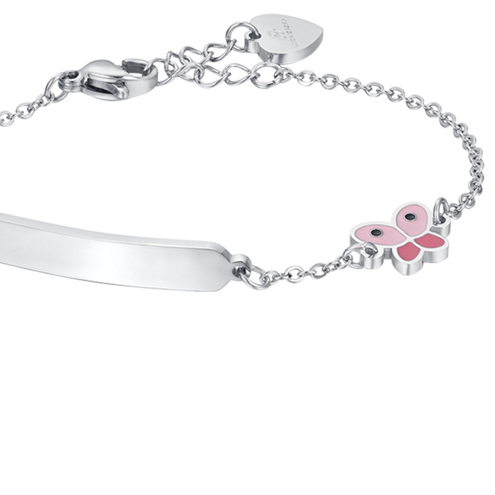 STEEL GIRL BRACELET WITH BUTTERFLY