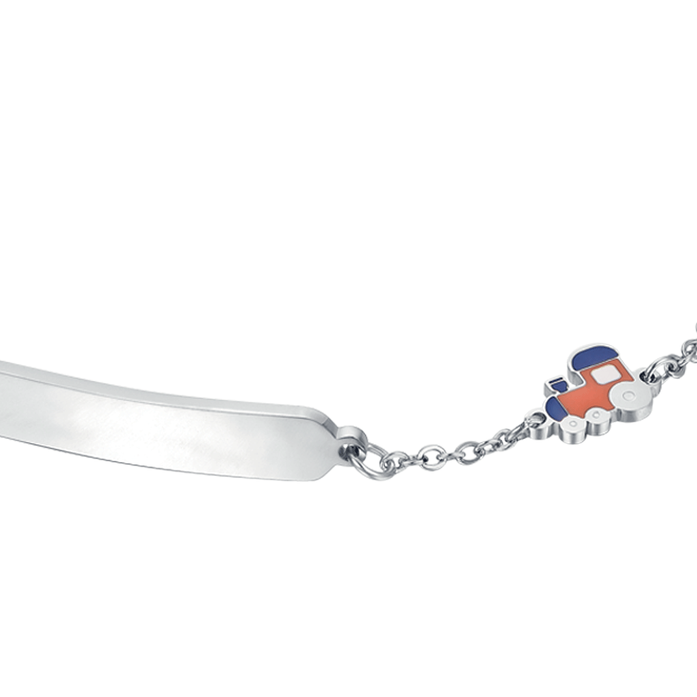 STEEL BABY BRACELET WITH TRAIN