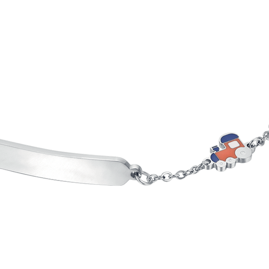 STEEL BABY BRACELET WITH TRAIN