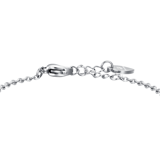 STEEL GIRL BRACELET WITH BUTTERFLY AND PINK CRYSTALS