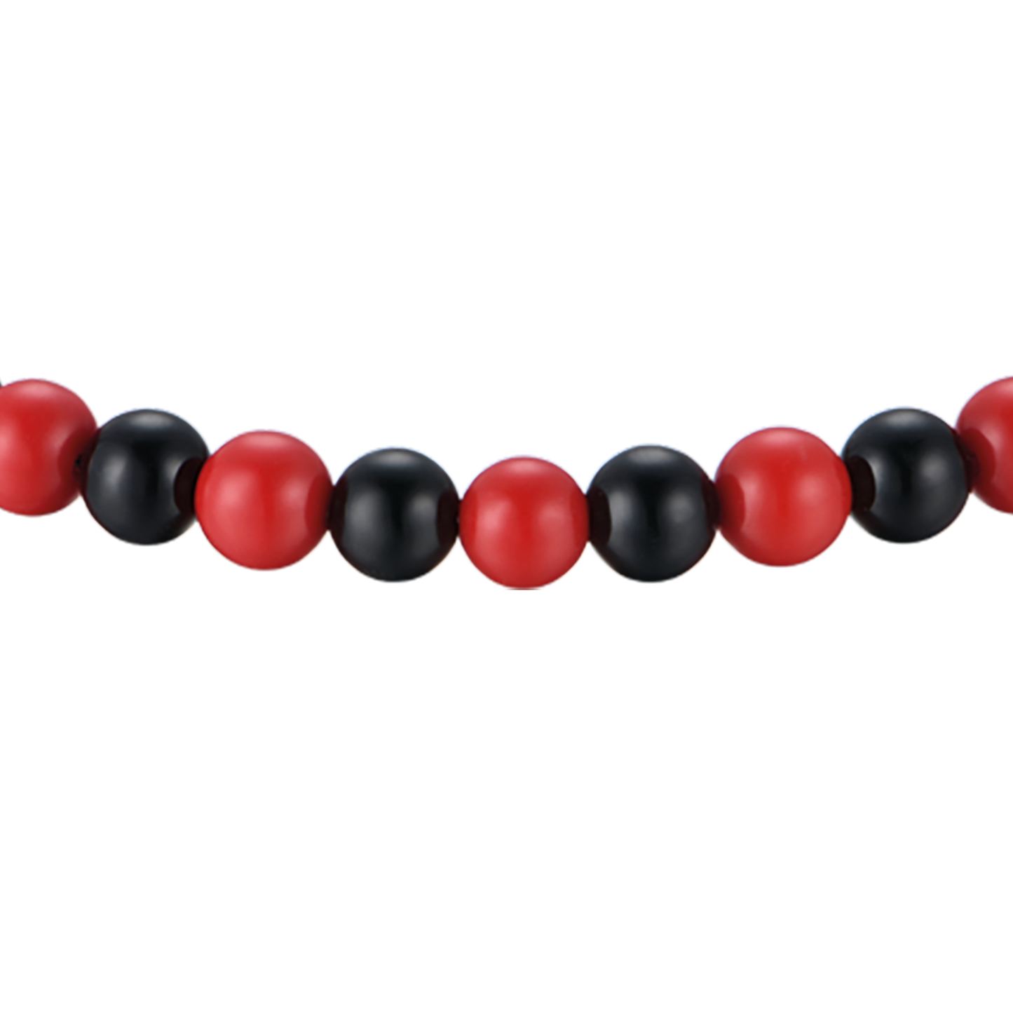 CHILD'S BRACELET IN STEEL WITH RED AND BLACK STONES Luca Barra