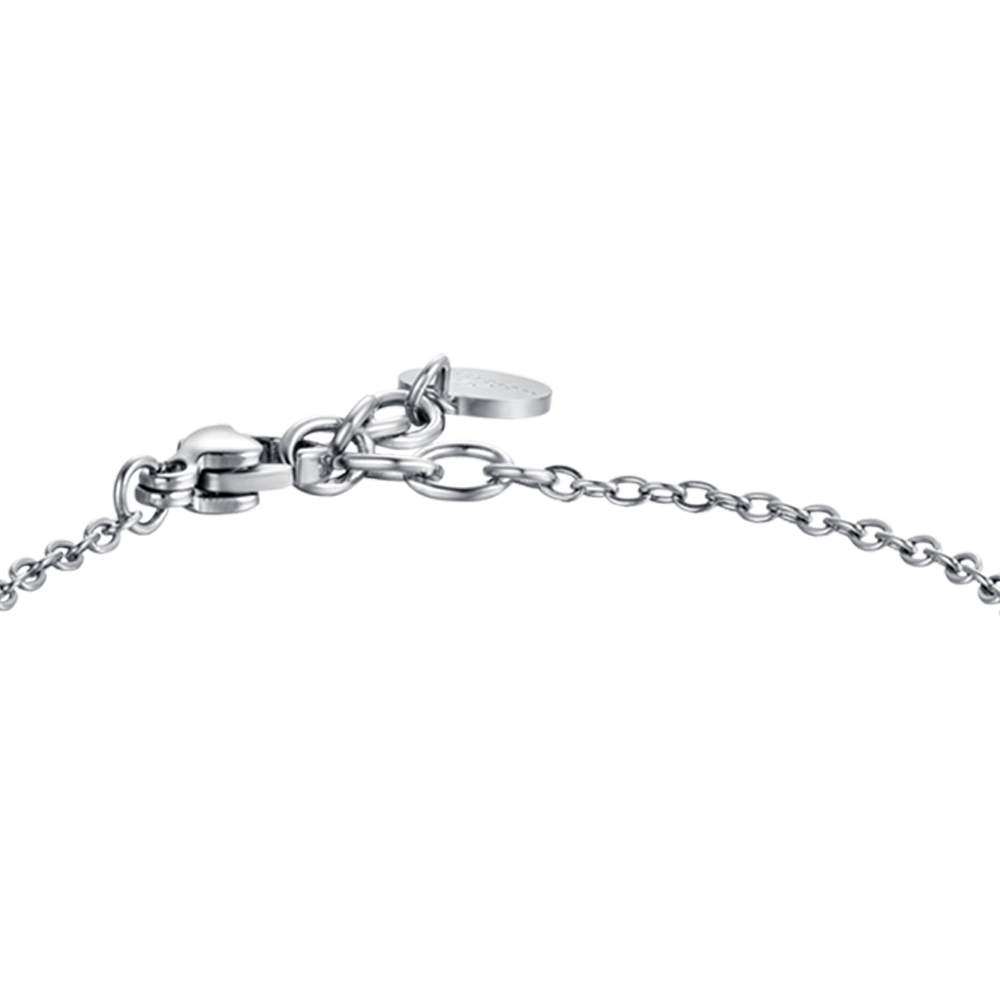 STEEL BABY BRACELET WITH BLUE AND WHITE STONES