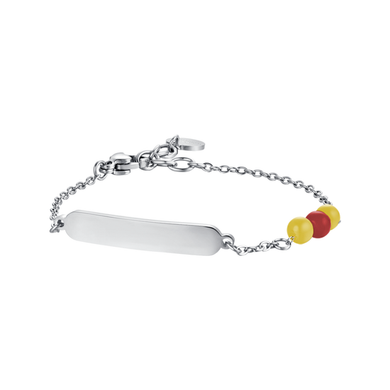CHILD'S BRACELET IN STEEL WITH YELLOW AND RED STONES Luca Barra
