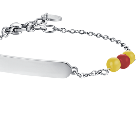 STEEL BABY BRACELET WITH YELLOW AND RED STONES