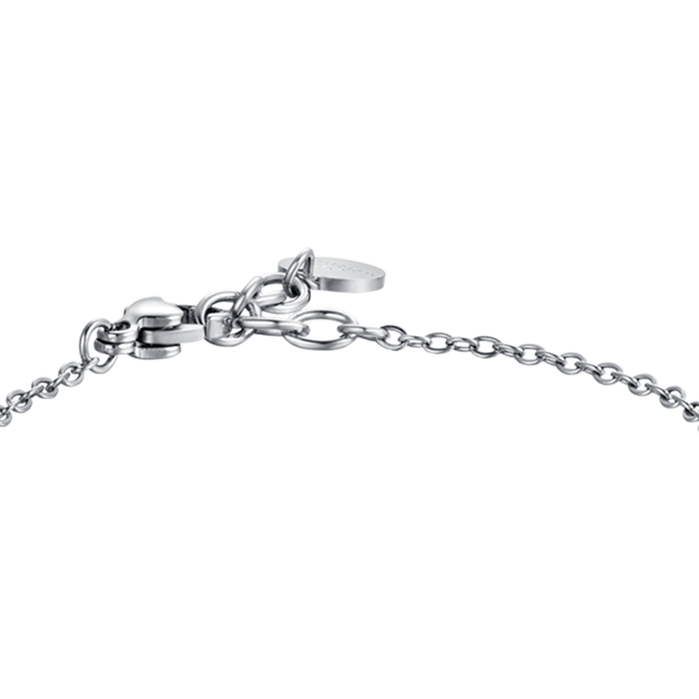 STEEL BABY BRACELET WITH YELLOW AND RED STONES