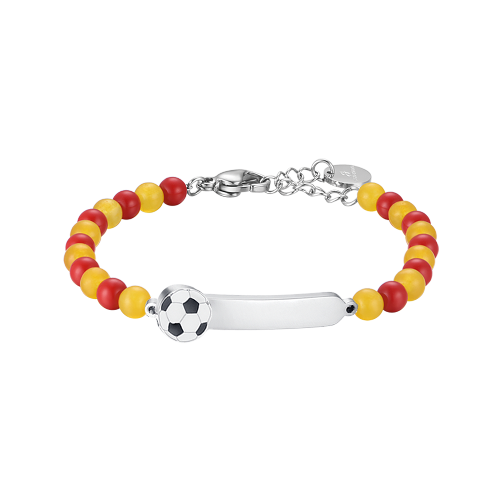 CHILD'S BRACELET IN STEEL WITH RED AND YELLOW STONES Luca Barra