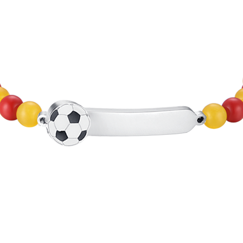 STEEL BABY BRACELET WITH RED AND YELLOW STONES