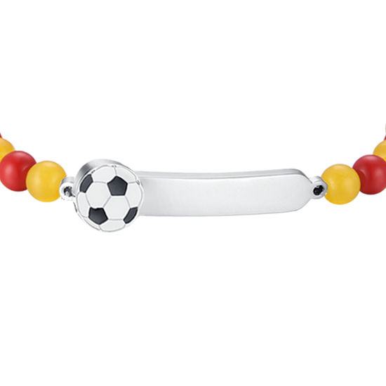 STEEL BABY BRACELET WITH RED AND YELLOW STONES
