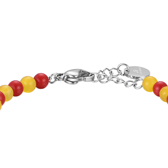 STEEL BABY BRACELET WITH RED AND YELLOW STONES