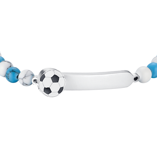 STEEL BABY BRACELET WITH BLUE AND WHITE STONES