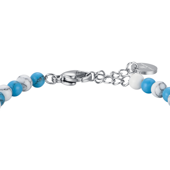 STEEL BABY BRACELET WITH BLUE AND WHITE STONES