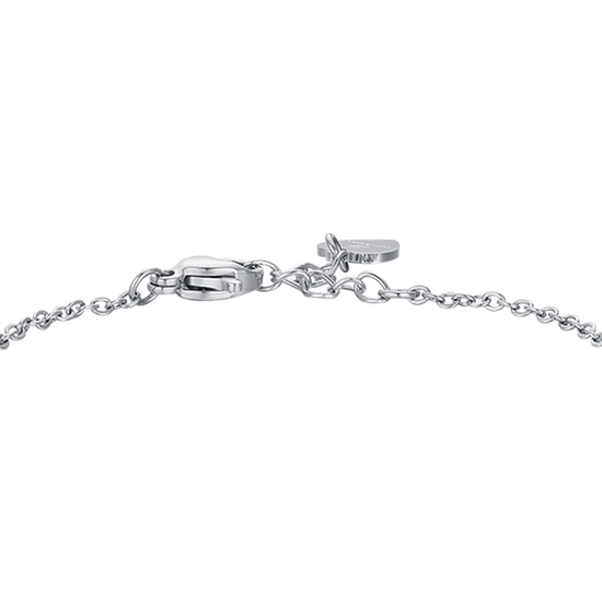 STEEL GIRL BRACELET WITH TEDDY BEAR WITH WHITE CRYSTALS