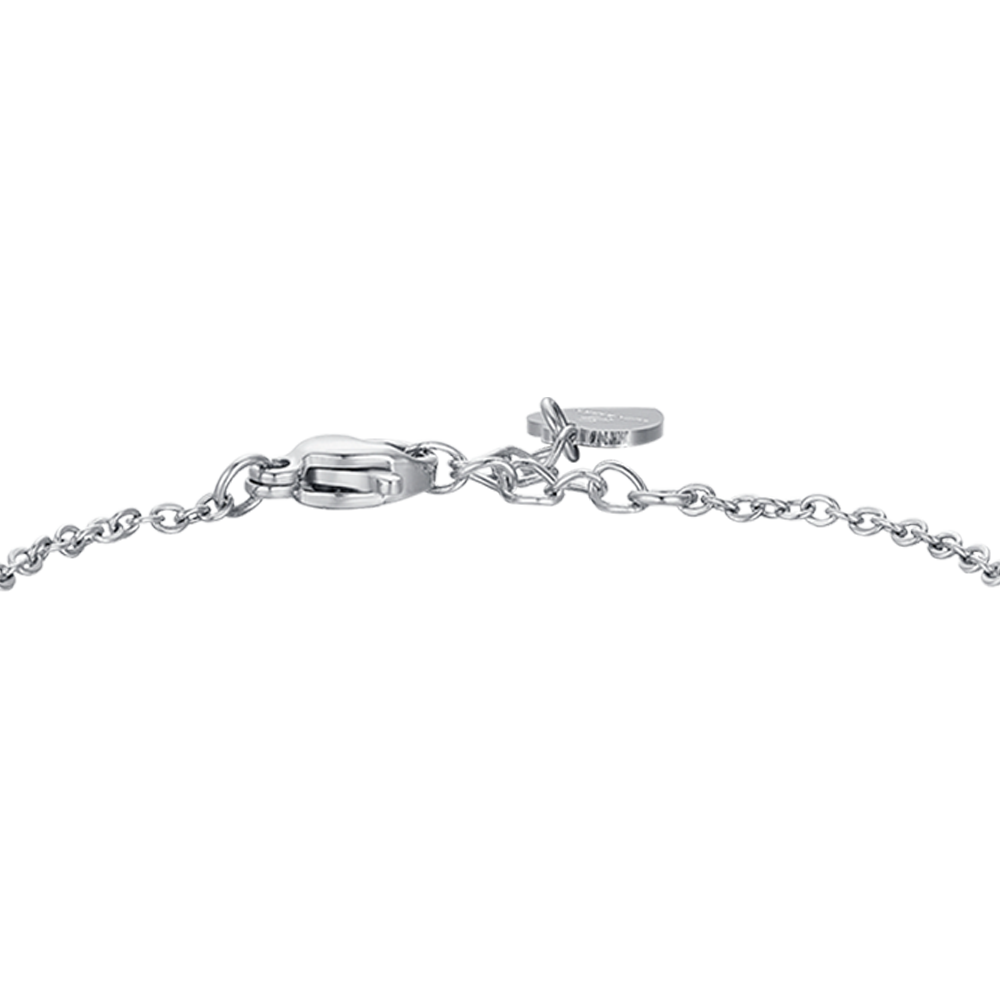 STEEL GIRL BRACELET WITH CROWN WITH WHITE CRYSTALS