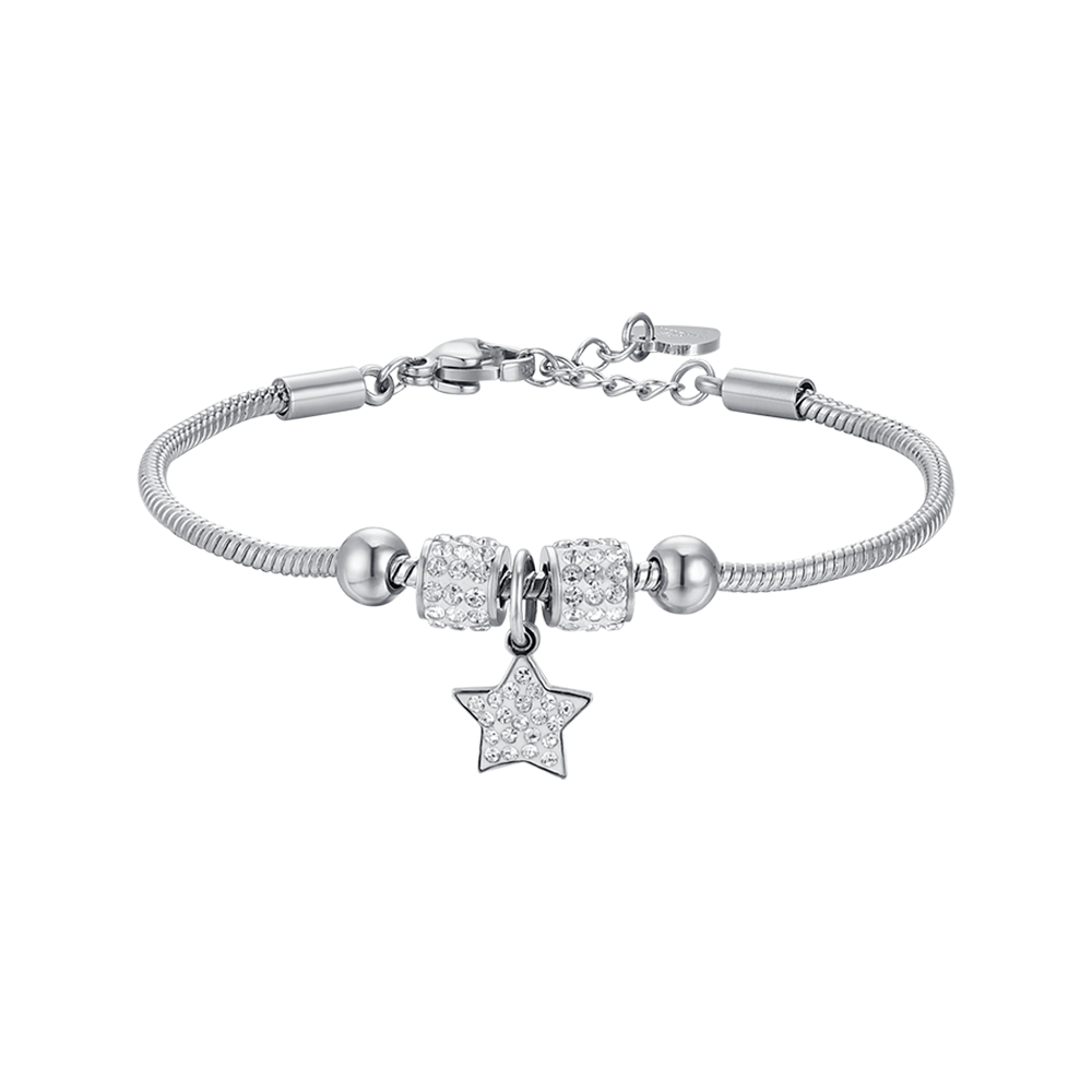 CHILD'S BRACELET IN STEEL WITH STAR WITH WHITE CRYSTALS Luca Barra