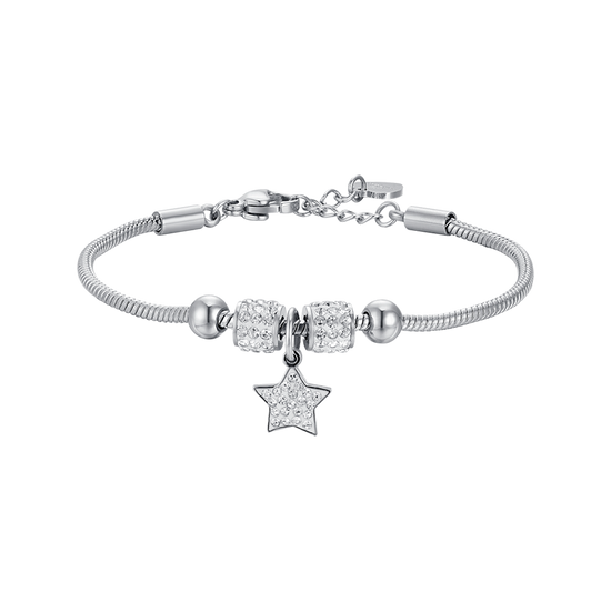 STEEL STAR GIRL BRACELET WITH WHITE CRYSTALS