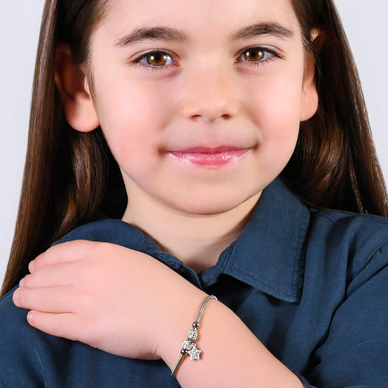 STEEL STAR GIRL BRACELET WITH WHITE CRYSTALS