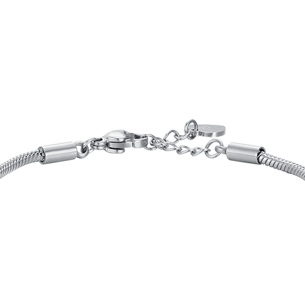 STEEL GIRL BRACELET WITH BUTTERFLY WITH WHITE CRYSTALS