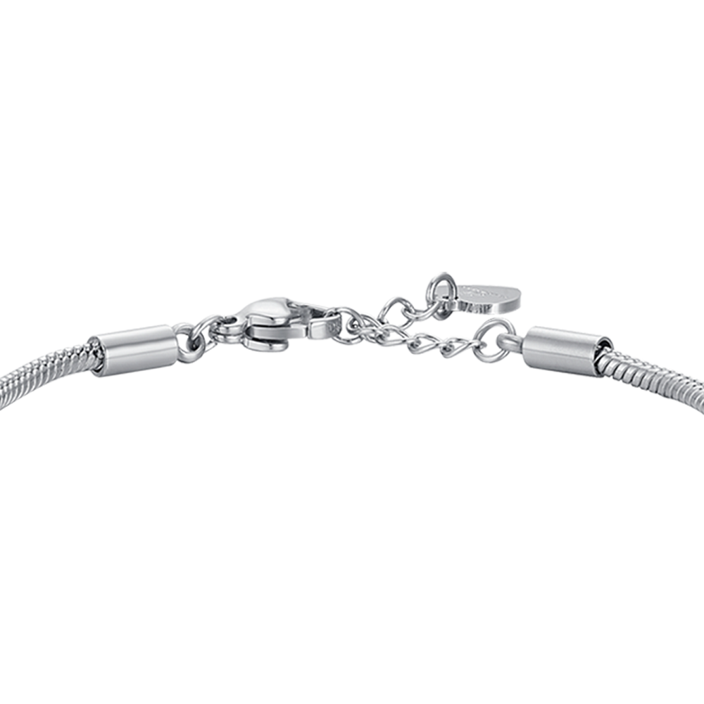 STEEL GIRL BRACELET WITH LADYBUG WITH WHITE CRYSTALS