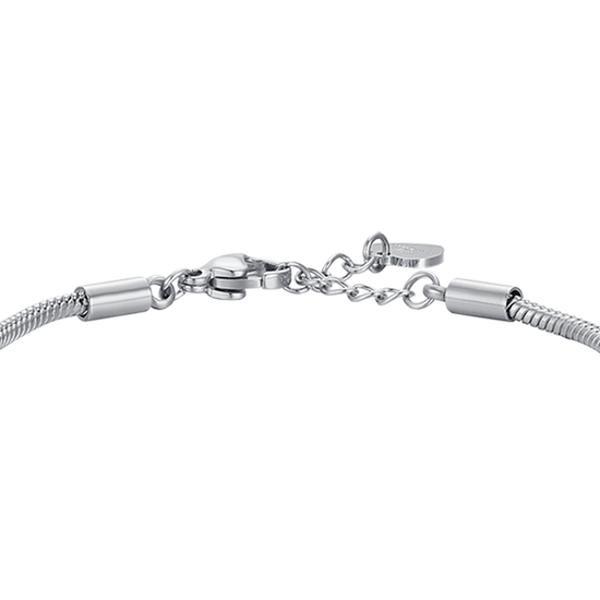 STEEL GIRL BRACELET WITH LADYBUG WITH WHITE CRYSTALS