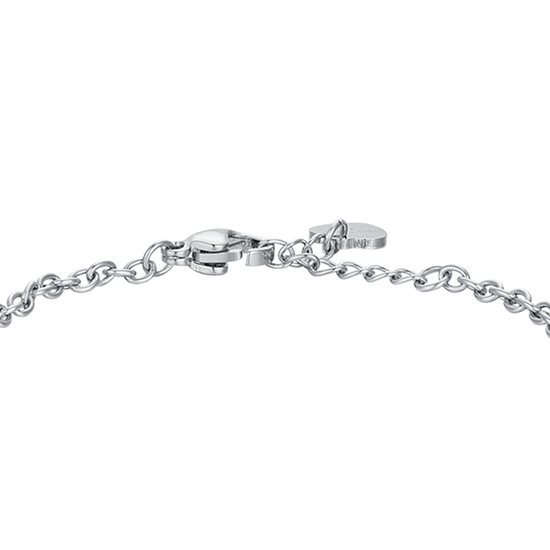 STEEL GIRL BRACELET WITH BUTTERFLY WITH PINK ENAMEL AND WHITE CRYSTAL