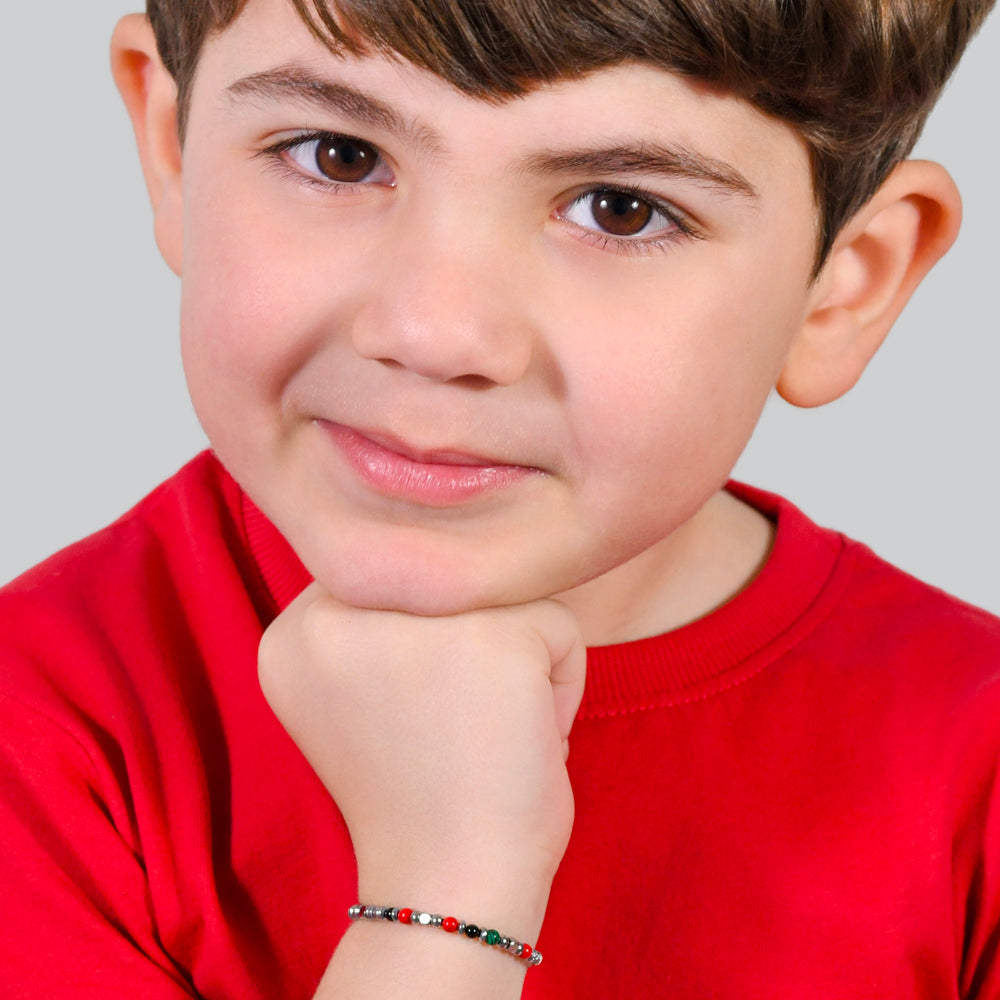 STEEL BABY BRACELET WITH MULTICOLOR STONES