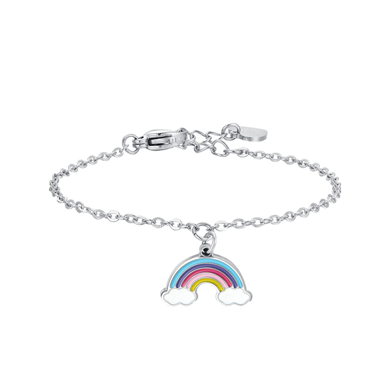 BRACCIALE BAMBINA IN ACCIAIO CON ARCOBALENO Luca Barra