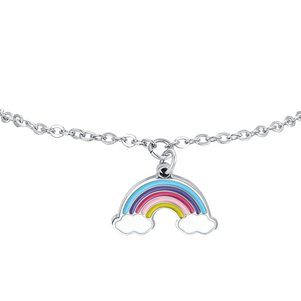 BRACCIALE BAMBINA IN ACCIAIO CON ARCOBALENO Luca Barra