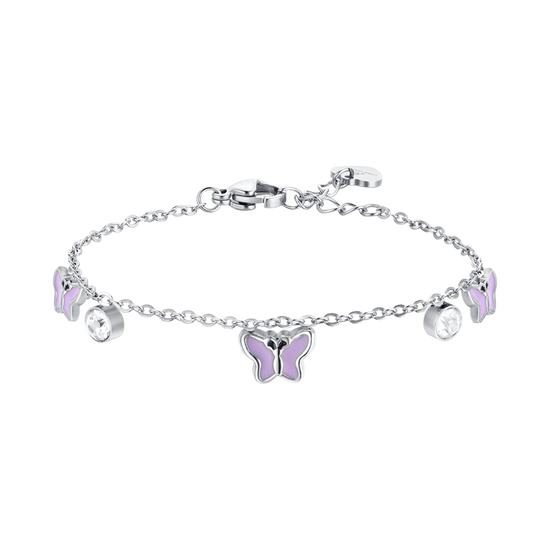 BRACCIALE BAMBINA IN ACCIAIO SMALTO VIOLA Luca Barra