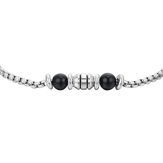 Upload image to Gallery BABY BRACELET IN STEEL BLACK STONES
