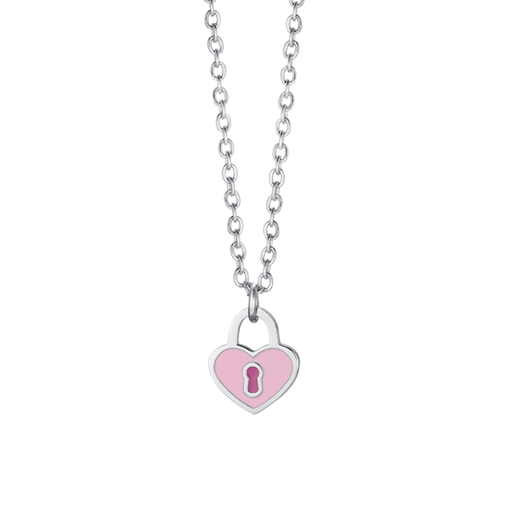 CHILD'S NECKLACE IN STEEL WITH HEART LUCKLE Luca Barra