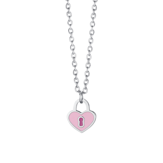 CHILD'S NECKLACE IN STEEL WITH HEART LUCKLE Luca Barra
