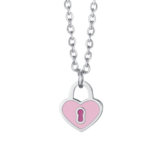 CHILD'S NECKLACE IN STEEL WITH HEART LUCKLE Luca Barra
