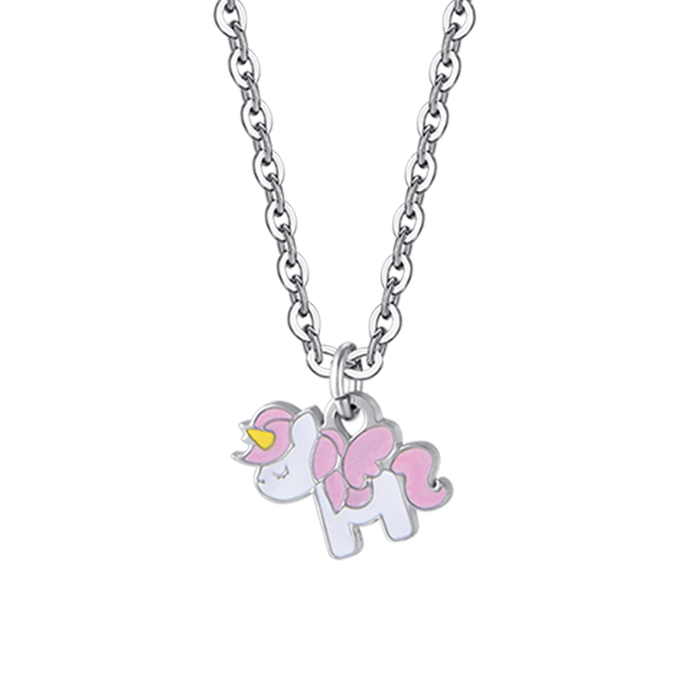 STEEL GIRL NECKLACE WITH UNICORN