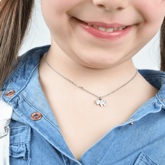 STEEL GIRL NECKLACE WITH UNICORN