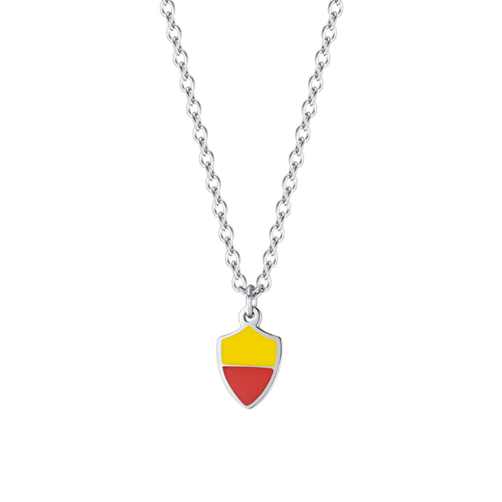CHILD'S NECKLACE IN STEEL WITH YELLOW AND RED ENAMEL Luca Barra