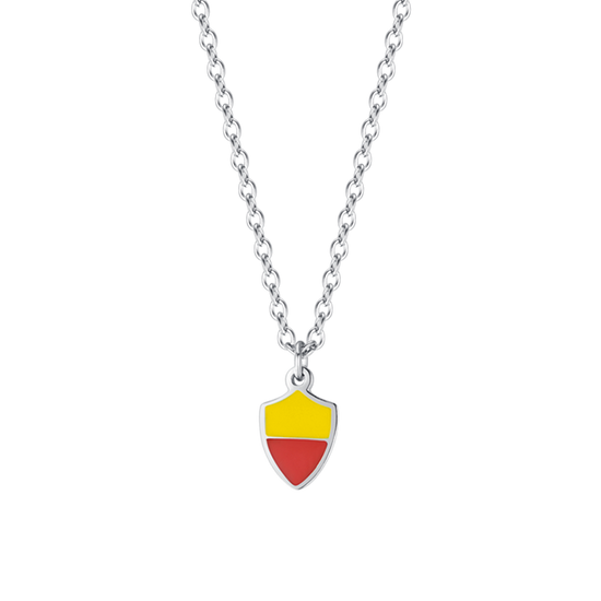 CHILD'S NECKLACE IN STEEL WITH YELLOW AND RED ENAMEL Luca Barra