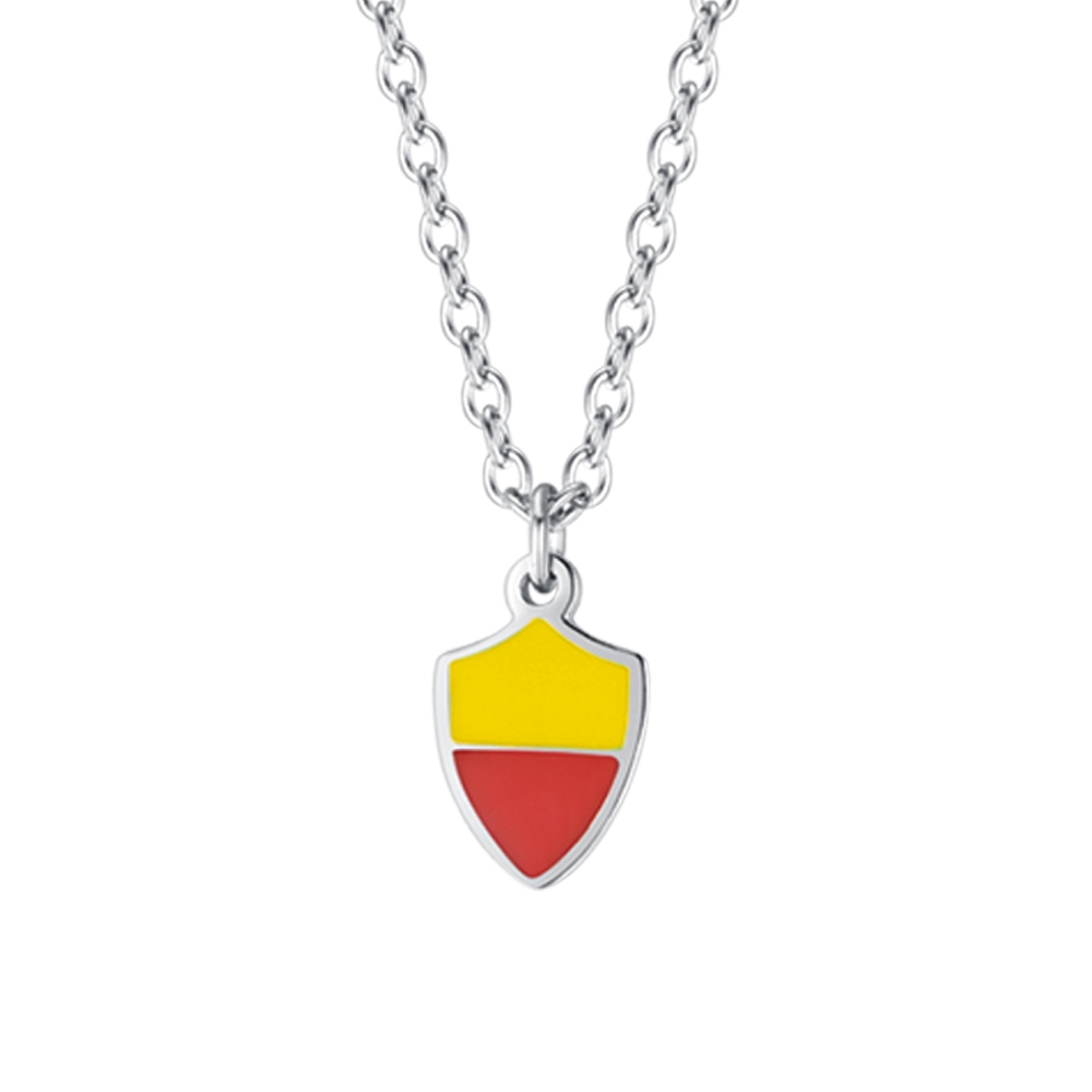 STEEL CHILD NECKLACE WITH YELLOW AND RED ENAMEL