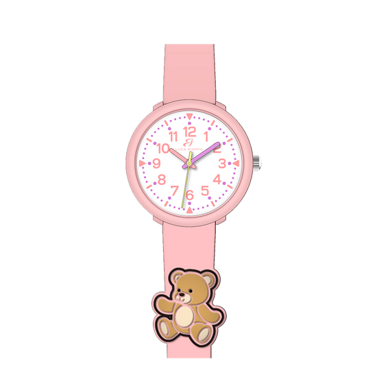 OROLOGIO BAMBINA ROSA CON ORSETTO