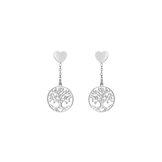 WOMAN'S EARRINGS IN STEEL WITH TREE OF LIFE Luca Barra