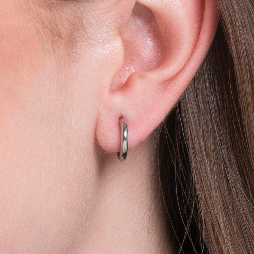 WOMEN'S STEEL HOOP EARRINGS 12MM